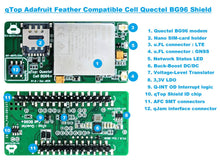 Load image into Gallery viewer, qTop Adafruit Feather Compatible LTE Cat-M1/NB-IOT/EGPRS GNSS BG95 shield